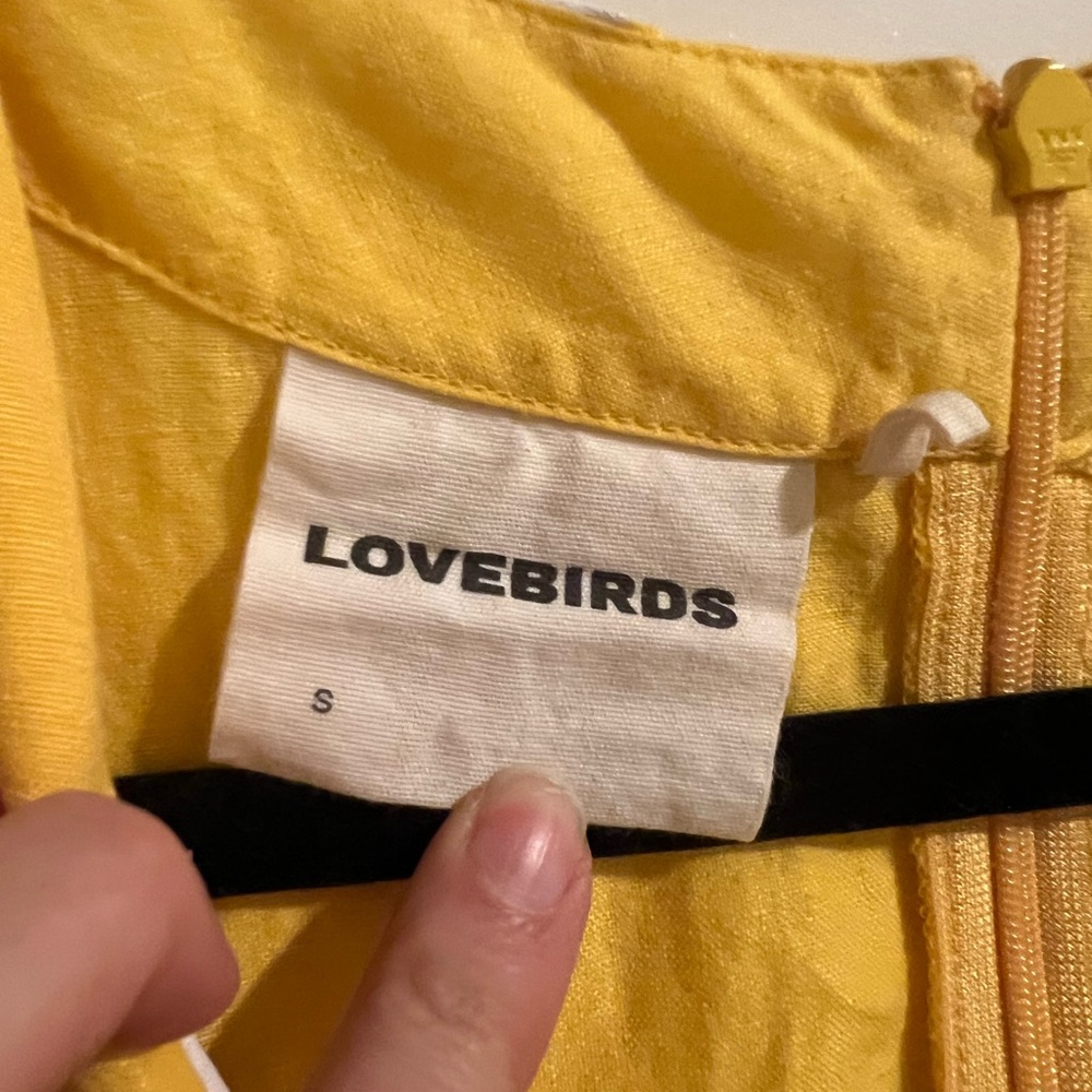 LOVEBIRDS NWOT Elegant Yellow Maxi Dress Tuckernuck Pockets Small Linen/Cotton - Picture 6 of 11